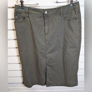 Eddie Bauer Olive Green Pencil Skirt Size 12 EUC